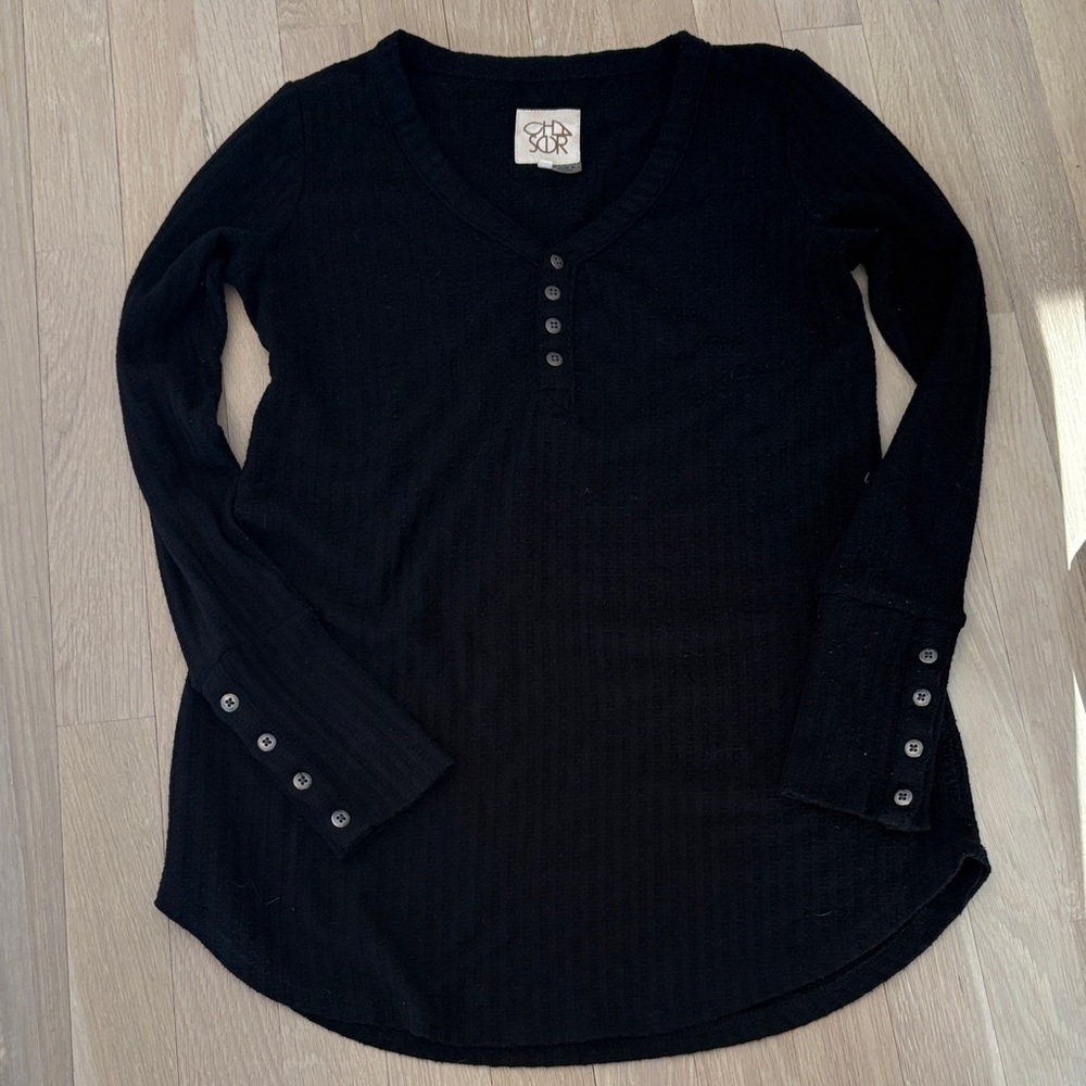 Chaser Black Henley top